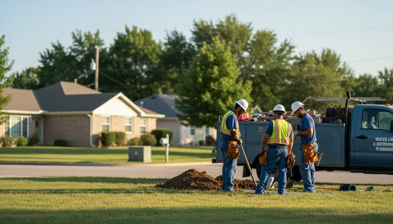 Residential water line and bathroom plumbing service in Union City, OK